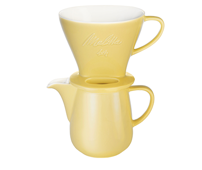 Porcelanowy zestaw do parzenia kawy typu Pour Over Melitta ® - Żółty