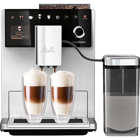 NOWY MODEL • Melitta® LatteSelect® srebrno-czarny F63/0-211 + 1kg kawy GRATIS