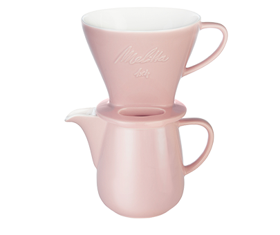 Porcelanowy zestaw do parzenia kawy typu Pour Over Melitta®- Różowy